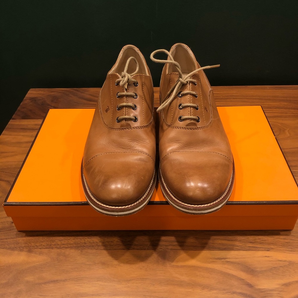 Tod’s cognac brown leather oxford boots 41 9.5